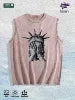 Liberty Covered Eyes Graphic Washed Vest US Warehouse 3 Colors Cotton Tank