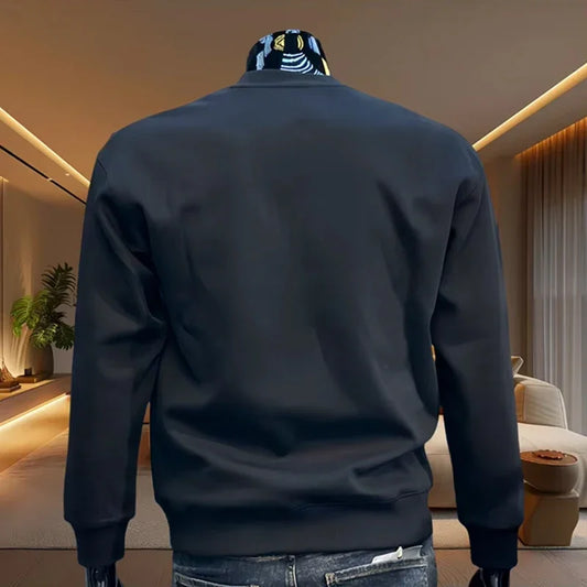 2026 Mens Sweatshirts Print Casual O-Neck Long Sleeve Tops Outdoors Fitness Sports Jogging Man Clothing Fashion Street Pullover