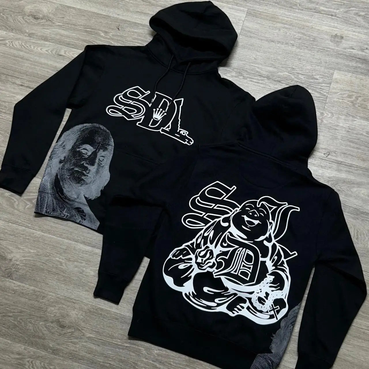 Harajuku Buddha Graphic Hoodies Men Y2k Grunge Streetwear Sweatshirt Tops Cotton Oversized Hoodie Vintage Gothic Men Clothing