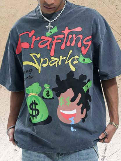 Men's Graphic Vintage Washed T-Shirt