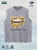 Rich Members Only Money Mouth Graphic Washed Vest US Warehouse 3 Colors Cotton Tank
