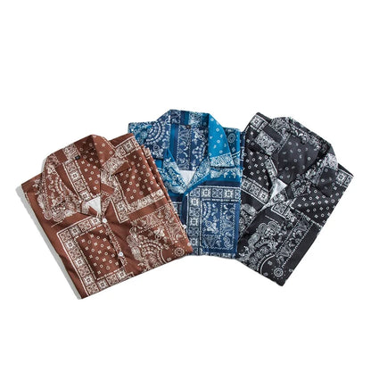 Fashion 2022 Wholesale Shirts for Men Streetstyle Mens Wear Paisley Design Sublimation Shirts