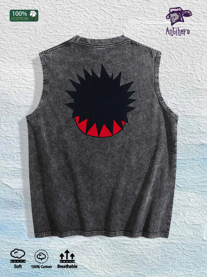 Anime Character Graphic Washed Vest US Warehouse 3 Colors Cotton Tank