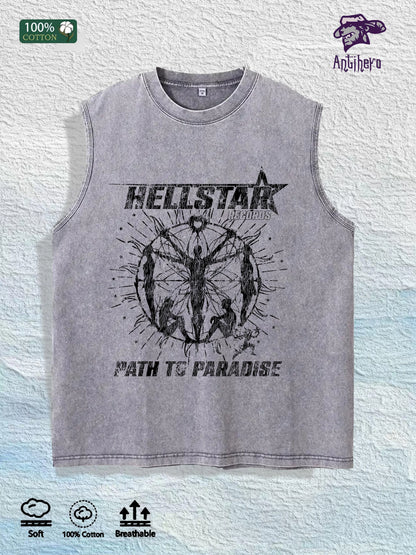 Hellstar Path to Paradise Graphic Washed Vest US Warehouse 3 Colors Cotton Tank