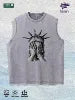 Liberty Covered Eyes Graphic Washed Vest US Warehouse 3 Colors Cotton Tank
