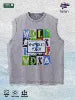 What Would You Do Graphic Washed Vest US Warehouse 3 Colors Cotton Tank