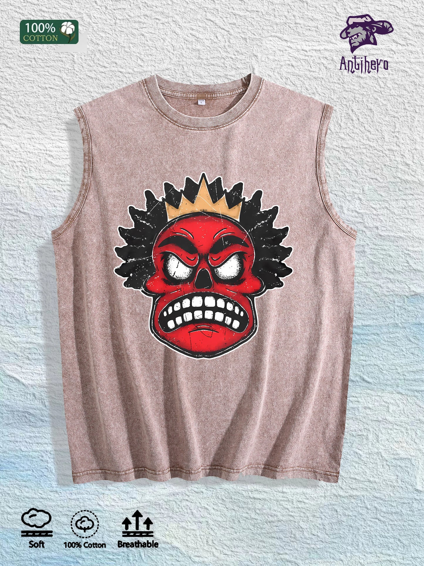 Antihero Crown Skull Tank Top 100% Cotton US Warehouse 7 Colors
