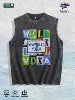 What Would You Do Graphic Washed Vest US Warehouse 3 Colors Cotton Tank