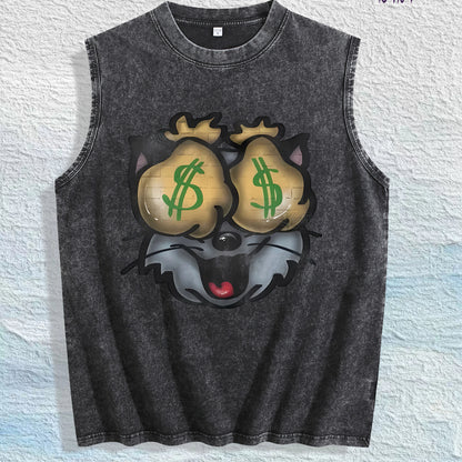Antihero Money Cat Graphic Tank Top 100% Cotton US Warehouse 7 Colors