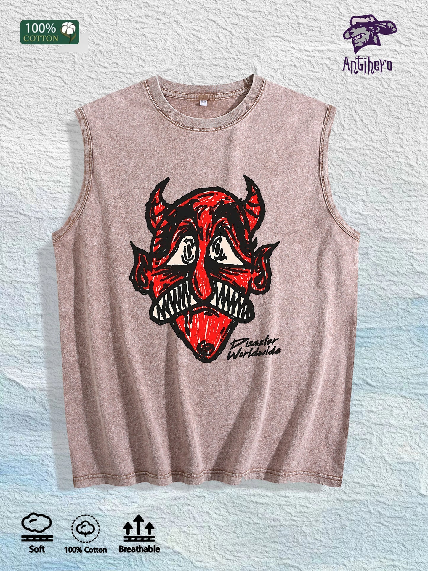 Antihero Devil Graphic Tank Top 100% Cotton US Warehouse 7 Colors