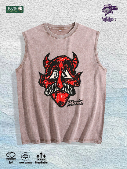Antihero Devil Graphic Tank Top 100% Cotton US Warehouse 7 Colors