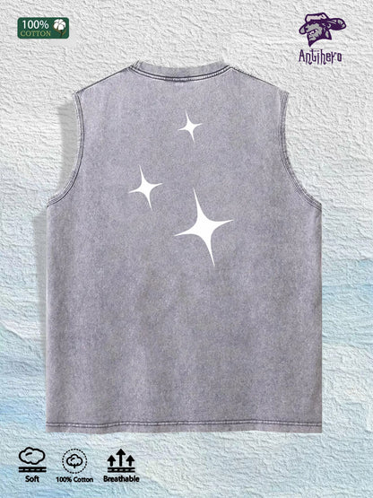 IN GLOCK WE TRUST Printed Washed Vest US Local Warehouse 3 Colors Cotton Breathable Trendy Top