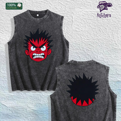 Anime Character Graphic Washed Vest US Warehouse 3 Colors Cotton Tank