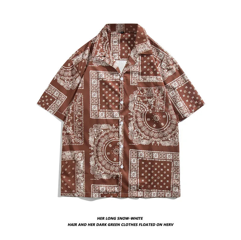 Fashion 2022 Wholesale Shirts for Men Streetstyle Mens Wear Paisley Design Sublimation Shirts