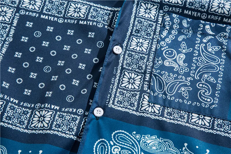 Fashion 2022 Wholesale Shirts for Men Streetstyle Mens Wear Paisley Design Sublimation Shirts