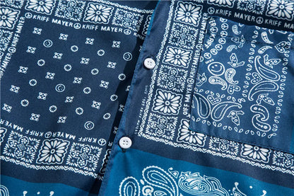 Fashion 2022 Wholesale Shirts for Men Streetstyle Mens Wear Paisley Design Sublimation Shirts