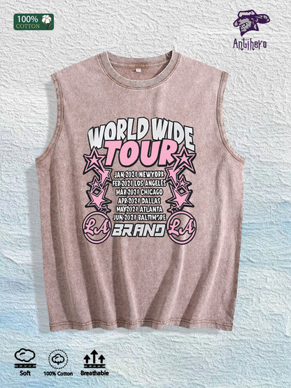 Antihero World Wide Tour Graphic Tank Top 100% Cotton US Warehouse 7 Colors