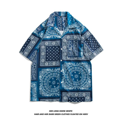 Fashion 2022 Wholesale Shirts for Men Streetstyle Mens Wear Paisley Design Sublimation Shirts