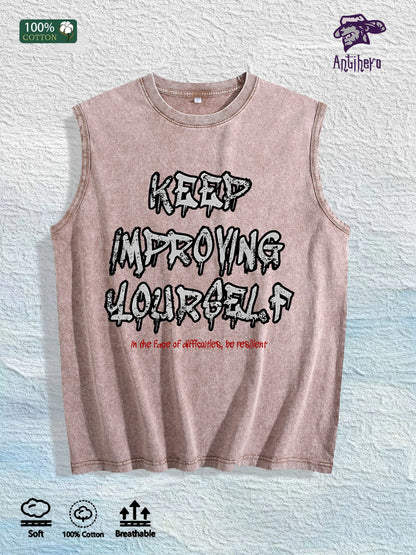 Antihero Self - Improvement Graphic Tank Top 100% Cotton US Warehouse 7 Colors