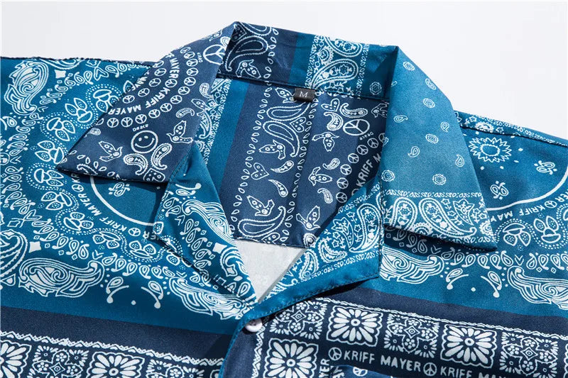 Fashion 2022 Wholesale Shirts for Men Streetstyle Mens Wear Paisley Design Sublimation Shirts