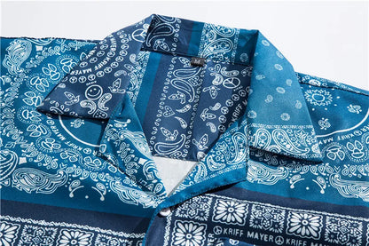 Fashion 2022 Wholesale Shirts for Men Streetstyle Mens Wear Paisley Design Sublimation Shirts