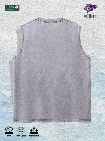 I WANT MONEY Graphic Washed Vest US Warehouse 3 Colors Cotton Tank