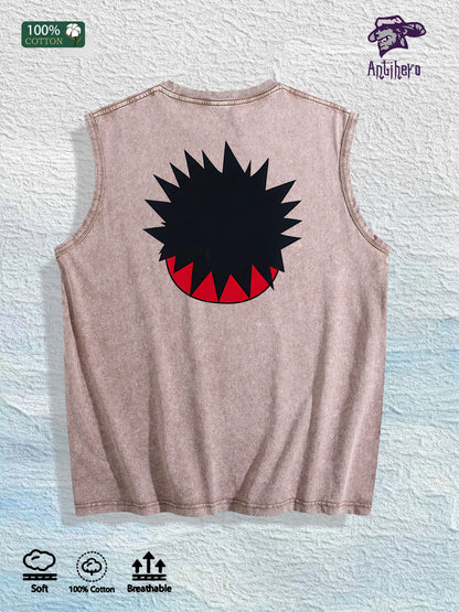 Anime Character Graphic Washed Vest US Warehouse 3 Colors Cotton Tank