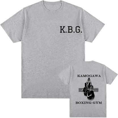 Streetwear Men Hajime No Ippo Printed Pure Cotton Vintage GYM Men's T-Shirt for Men Women Tops Funny Manga Kamagowa Boxing Gym