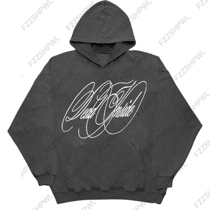 Unisex Hip Hop Oversized Y2K Hooded sweatshirt Punk Harajuku Letter Print Casual Hoodie sweatshirt Rock Goth Streetwear Pullover