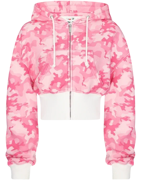 Fashion Trend Y2k Sportswear Two Piece Set Women Hip Hop Punk Camo Short Waist Slim Zipper Hoodie Casual High Waist Sports Pants