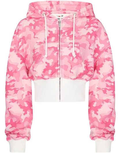 Fashion Trend Y2k Sportswear Two Piece Set Women Hip Hop Punk Camo Short Waist Slim Zipper Hoodie Casual High Waist Sports Pants