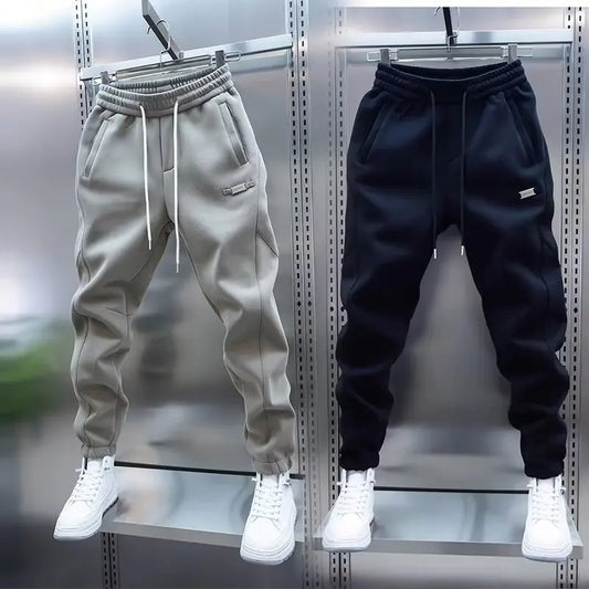 Men's Pants - Solid Color Casual Pants, Sweatpants, New Style Tapered Pants, Stretchy and Versatile Short Pants.
