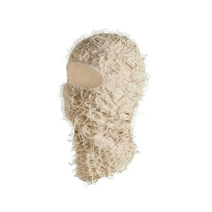 Distressed Balaclava Ski Mask, Full Face Knitted Balaclava Windproof Cool Ski Mask for Cold Weather, Camo Knitted Face Mask