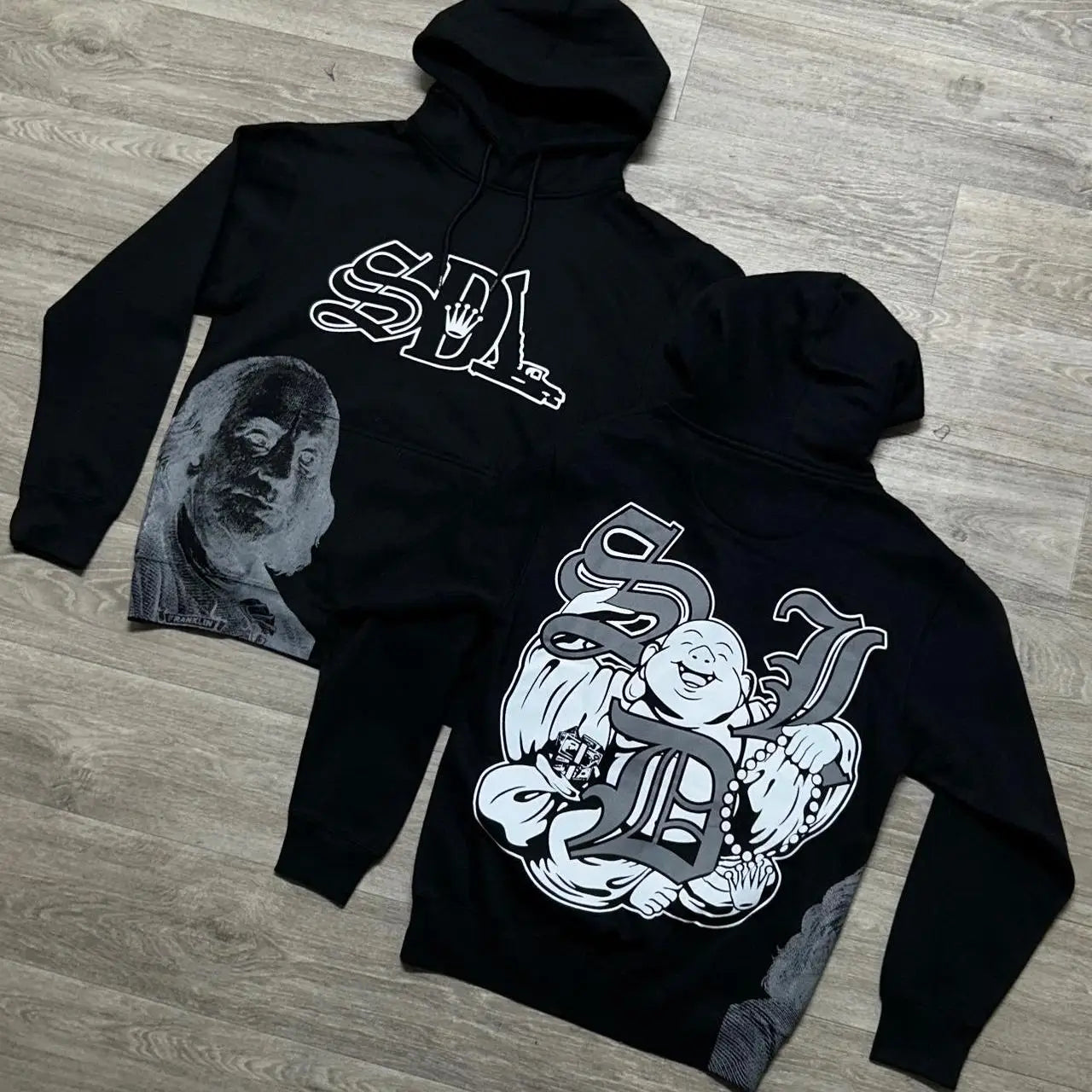 Harajuku Buddha Graphic Hoodies Men Y2k Grunge Streetwear Sweatshirt Tops Cotton Oversized Hoodie Vintage Gothic Men Clothing
