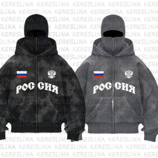 European and American fashion brand hoodies with washed, hot pressed, diamond printed letters, street fashion, men's and women's