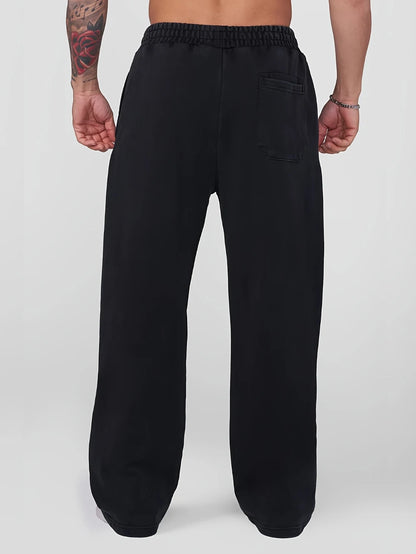 New Men's Outdoor Pants: Stylish wide-leg straight-leg casual athletic trousers, suitable for fitness and running  baggy pants