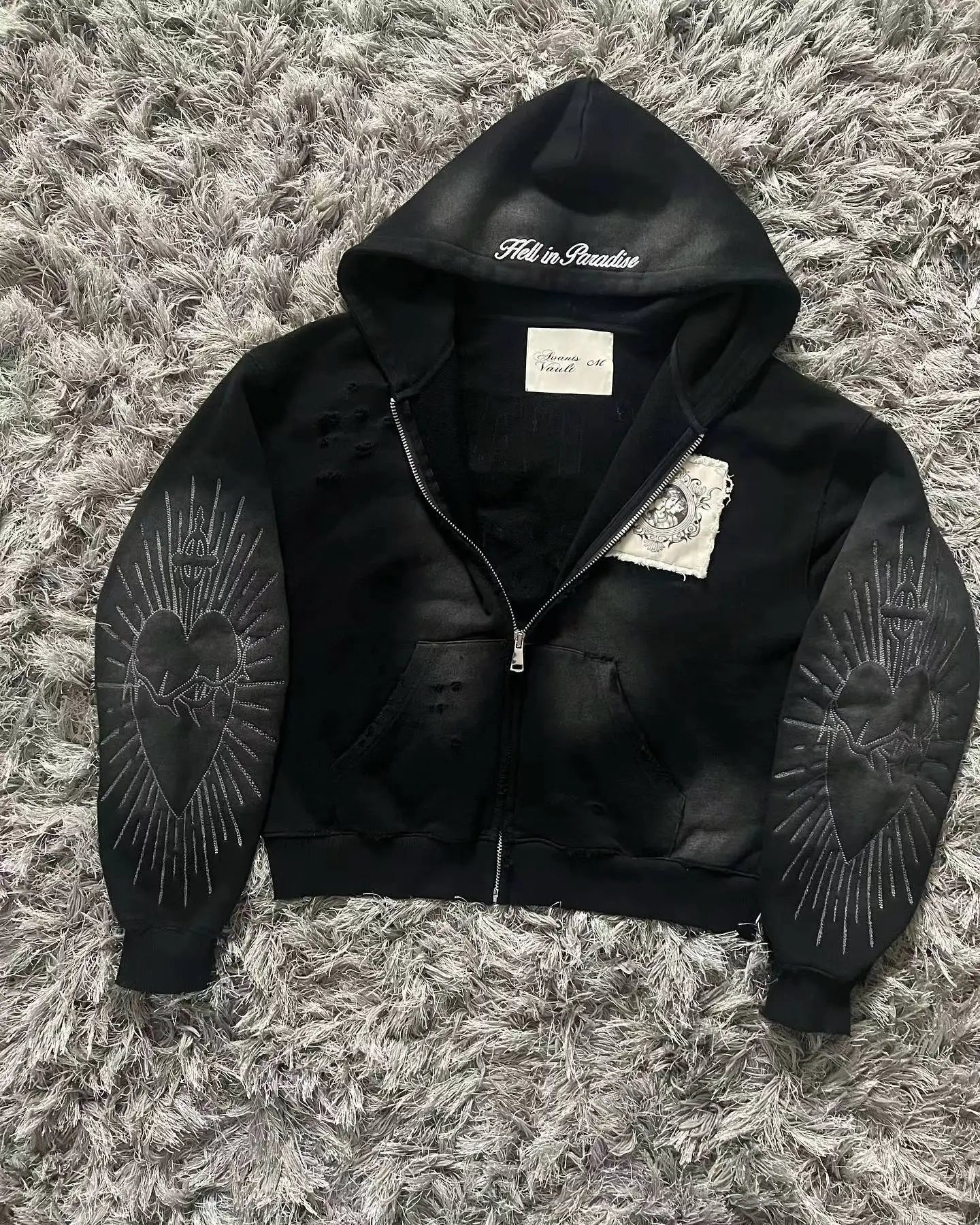 Gothic Fashion New Letter Patch Cardigan Zipper Sweater Male Y2K Harajuku Vintage Hip Hop Popular Leisure Sports Couple Hoodies