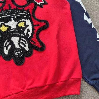 Glo Gang The Glory Full Zip Pullover Beverage Cartoon Contrast Embroidered Zipper Hoodie