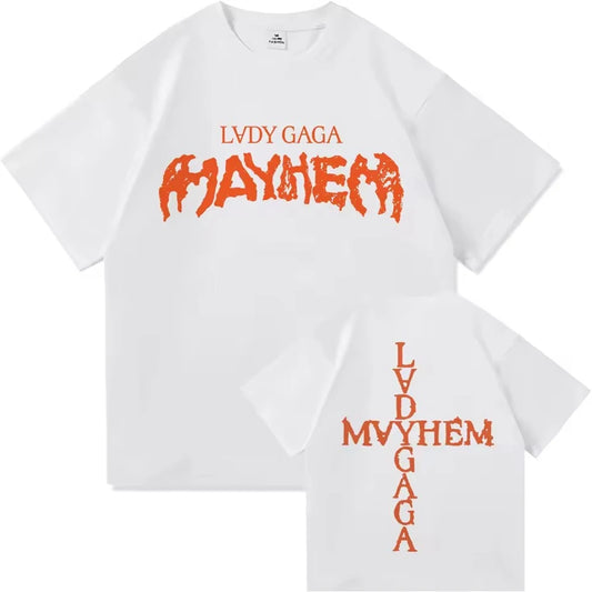 Lady Gaga Mayhem New Album Tee Shirt Homme New in Top Tees Men Clothing short sleeve Round Neck Printing Pullover T-Shirt 50513