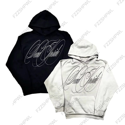 Unisex Hip Hop Oversized Y2K Hooded sweatshirt Punk Harajuku Letter Print Casual Hoodie sweatshirt Rock Goth Streetwear Pullover