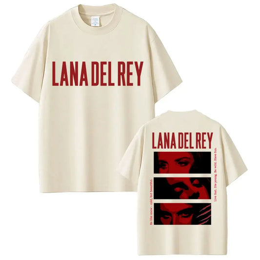 Singer Lana Del Rey Graphic T Shirt Men Women Fashion Hip Hop 90s Vintage T-Shirts Oversized Cotton Casual Tshirt Y2k Streetwear