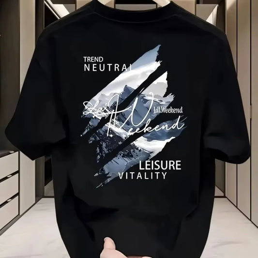 The Latest 100_ Classic Printed Loose-fitting Short-sleeved Shirt Is A High-quality Top Suitable T Shirt Men Graphic T Shirts