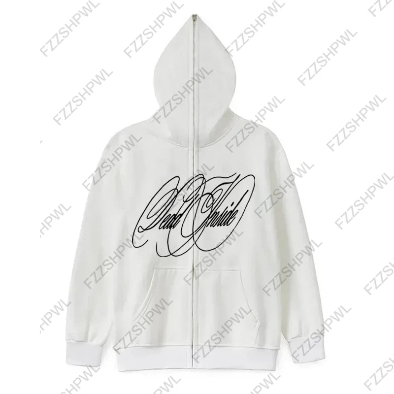 Unisex Hip Hop Oversized Y2K Hooded sweatshirt Punk Harajuku Letter Print Casual Hoodie sweatshirt Rock Goth Streetwear Pullover