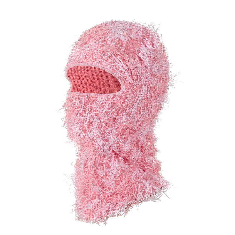 Distressed Ski Mask Full Face Knitted Fuzzy Yeat Shiesty Distress Mask For Men Women