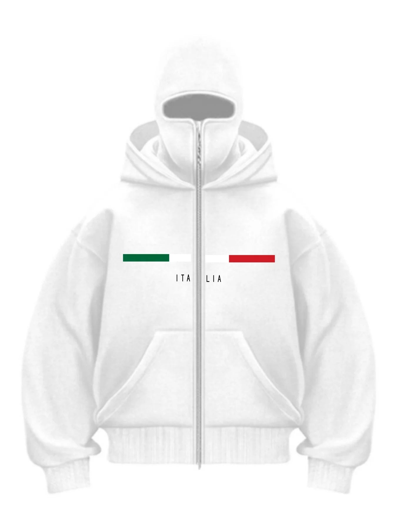 Double Hat Balaclava Hoodies Fashion Hip Hop Winter Windproof Sweatshirt Streetwear Trend ﻿zipper Face Mask Hoodie Jacket Coat