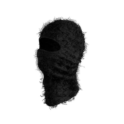 Distressed Balaclava Ski Mask, Full Face Knitted Balaclava Windproof Cool Ski Mask for Cold Weather, Camo Knitted Face Mask