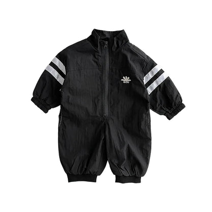 0-3Yrs Autumn Baby Boys Striped Sports Crawling Clothes With Zipper Spring Children Going Out Baby Clothes