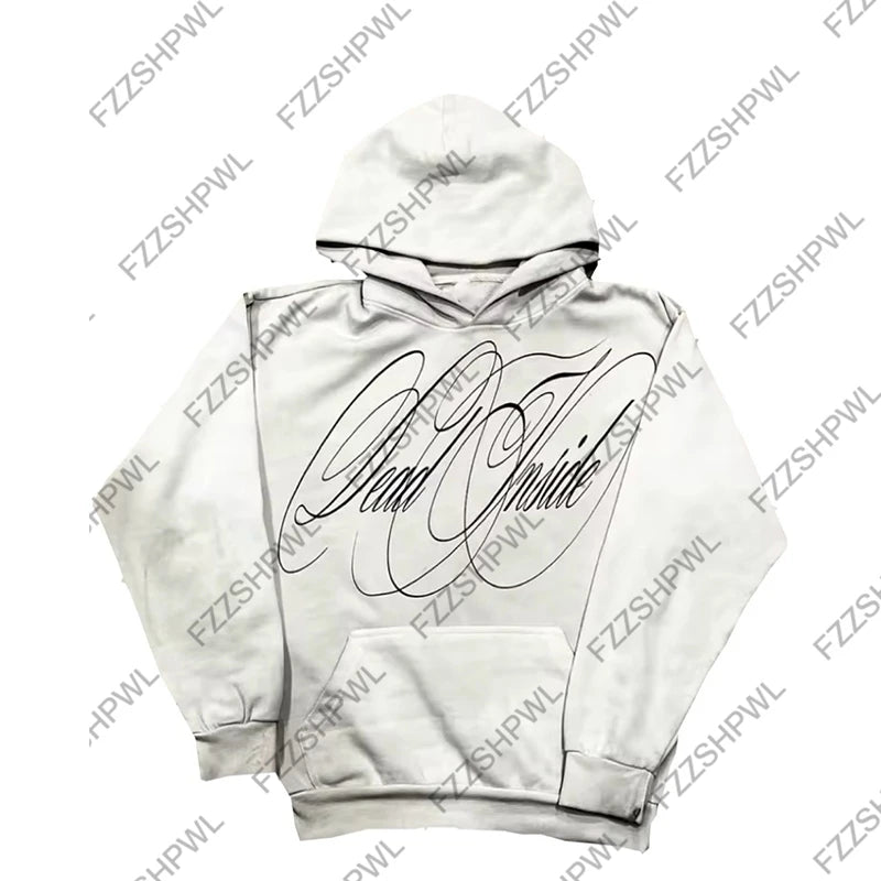 Unisex Hip Hop Oversized Y2K Hooded sweatshirt Punk Harajuku Letter Print Casual Hoodie sweatshirt Rock Goth Streetwear Pullover