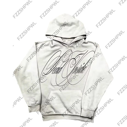 Unisex Hip Hop Oversized Y2K Hooded sweatshirt Punk Harajuku Letter Print Casual Hoodie sweatshirt Rock Goth Streetwear Pullover