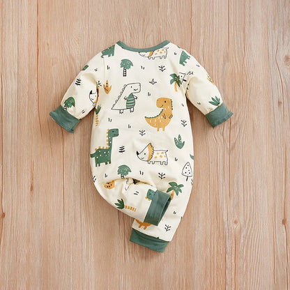 Newborn Baby Boys Infant Outfit Clothes Toddler Jumpsuit Costume Romper Onesie Long Sleeve Print Clothes Spring and Autumn Girls